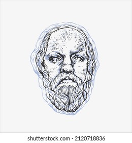 Socrates. Vector graphic portrait. Greek philosopher.