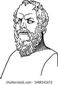 Socrates, vintage engraved illustration drawing