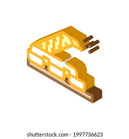 sod peat collector machine isometric icon vector. sod peat collector machine sign. isolated symbol illustration