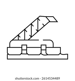 sod peat collector machine line icon vector. sod peat collector machine sign. isolated contour symbol black illustration