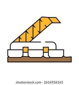sod peat collector machine line icon vector. sod peat collector machine sign. isolated symbol illustration