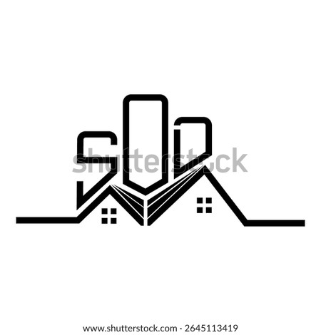 SOD Real State logo design, SOD simple and modern logo. SOD luxurious alphabet design  