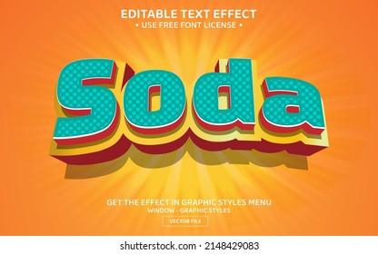 Plantilla de efecto de texto editable en 3D de Soda