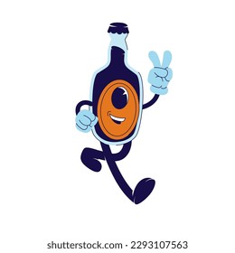 Soda, 70's groovy Retro print. illustration for tee, t shirt and sticker - poster design. Funky character soda concept. Vector illustration.