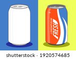 soda aluminum bottle can icon in flat style vector illustration