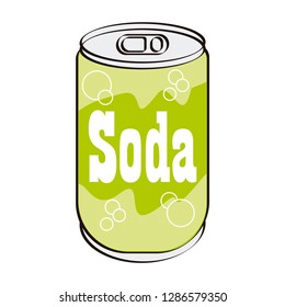 soda aluminum bottle can icon in flat style vector illustration - Vetorial