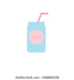 Soda beverage in a blue can vector icon isolated on a white background.