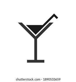 
Bebida de refresco o refresco con un icono vectorial plano de paja para aplicaciones de comida y sitios web