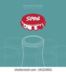 Soda bottle cap card vector illustration