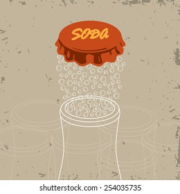 Soda bottle cap card vector illustration