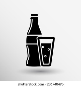 soda bottle design concept logo vector sign line.