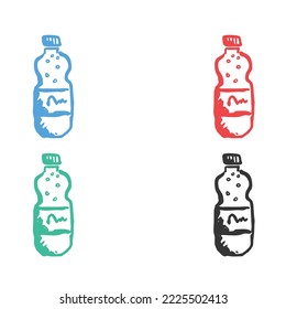 Soda bottle icon, soda aluminum bottle can icon, bottle icon, Aluminum soda or beer bottle logo vector icons in multiple colors 