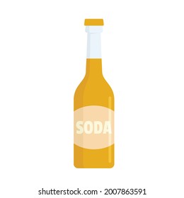Icono de botella de refresco. Ilustración plana del icono vectorial de botella de soda aislado en fondo blanco