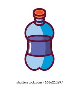 soda bottle icon over white background, fill style, vector illustration