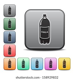 Soda Bottle Icon Square Icon Set 