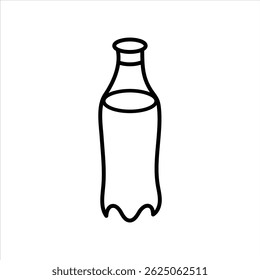 soda bottle line icon vector on white background.