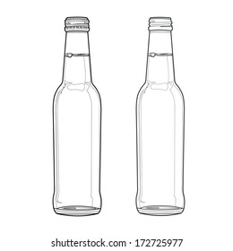 soda bottle out line vector