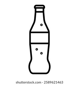 Soda bottle outline icon. Suitable for projects related to fast food chains, diners, or beverage brands