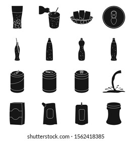 Soda bottle vector black icon. Set icon of soda drink and fizzy.Vector isolated illustration of drink.