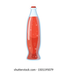 Soda bottle Vector design symbol. Red bottle stock vector illustration.