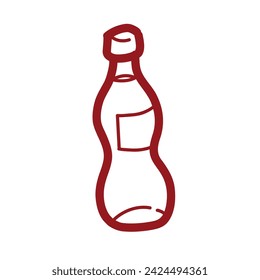 Soda Bottle vector illustration flat design line art