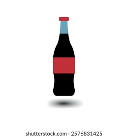 soda bottle vector illustration in a minimal style for beverages and food themes