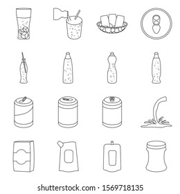 Soda bottle vector line icon. Set icon of soda drink and fizzy.Vector isolated illustration of drink.