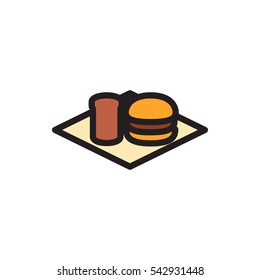 soda and burger icon illustration isolated vector sign symbol