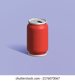 soda can 3d icon. red soda can vector 3d illustration - Shutterstock ID 2176073067