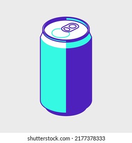 Soda can or beer can isometric vector icon illustration