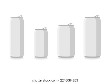 Soda Dose. Getränkedosendose. Leere Dose für Limonade, Bier oder Energy Drink. Vektorgrafik einzeln auf weißem Hintergrund