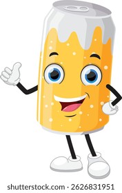 Soda can cartoon characters thumbs up 