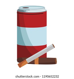 Soda can and cigarettes