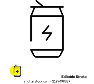 Soda Can Container Vector Line Icon