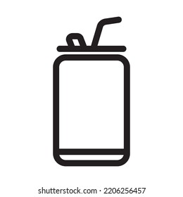 Soda Can Drink line icon. Beer Can Vector illustration