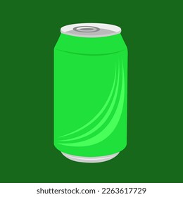Soda can flat vector illustration. Cute soda drink can cartoon vector illustration for graphic design and decorative element