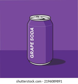 Soda Can Fresh Grape Soda Cola Coke Cartoon Vector