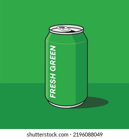 Soda Can Fresh Green Soda Cola Coke Cartoon Vector