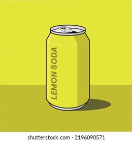 Soda Can Fresh Lemon Soda Cola Coke Cartoon Vector