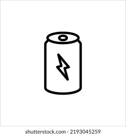 Icono de refresco. Ilustración simple negra de una botella de aluminio para bebidas carbonatadas. Contorno de imagen vectorial aislada en fondo blanco