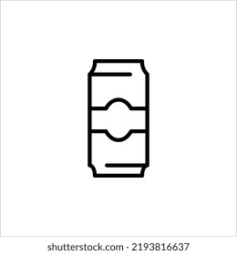 Icono de refresco. Ilustración simple negra de una botella de aluminio para bebidas carbonatadas. Contorno de imagen vectorial aislada en fondo blanco