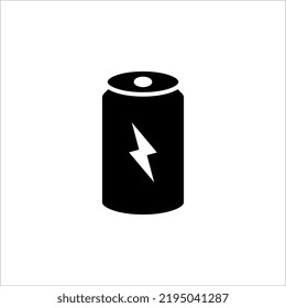 Icono de refresco. Ilustración simple negra de una botella de aluminio para bebidas carbonatadas. Contorno de imagen vectorial aislada en fondo blanco