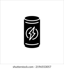 Icono de refresco. Ilustración simple negra de una botella de aluminio para bebidas carbonatadas. Contorno de imagen vectorial aislada en fondo blanco