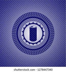 soda can icon with denim texture