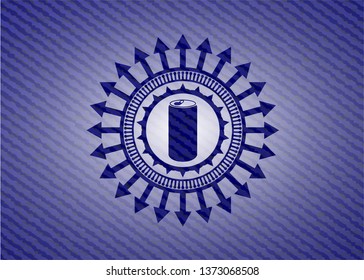 soda can icon with denim texture