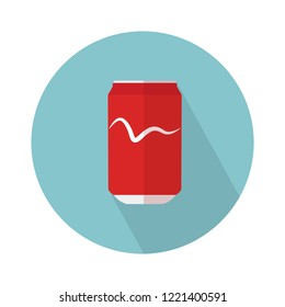 soda can icon. Flat illustration of aluminum can. soda tin isolated on white background. cola sign symbol