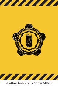 soda can icon grunge black emblem with yellow background, warning sign. Vector Illustration. Detailed.