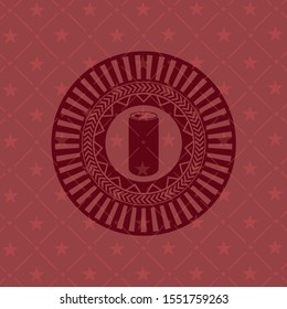 soda can icon inside badge with red background