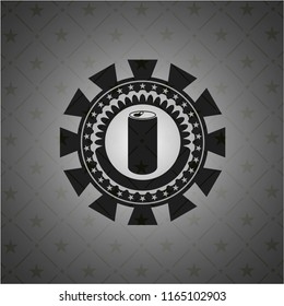 soda can icon inside black badge