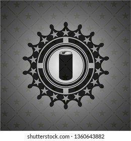soda can icon inside black emblem